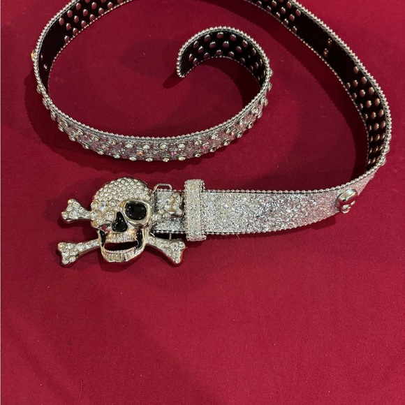 Accessories - Rhinestone Skull Belt